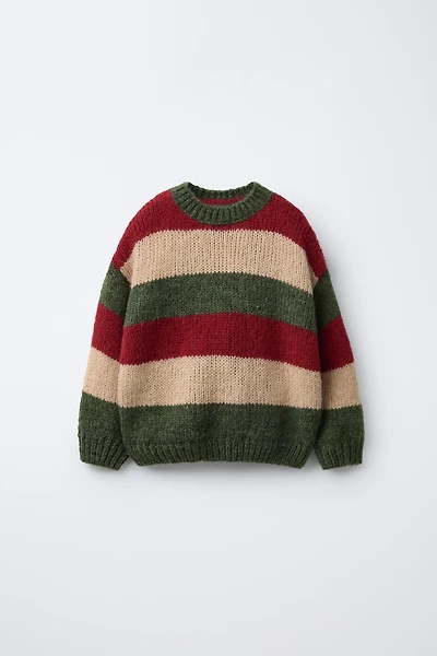 STRIPED KNIT SWEATER WITH WOOL