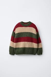 STRIPED KNIT SWEATER WITH WOOL