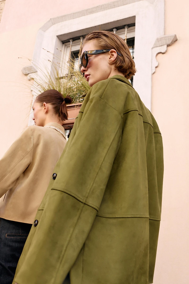 FAUX SUEDE COAT