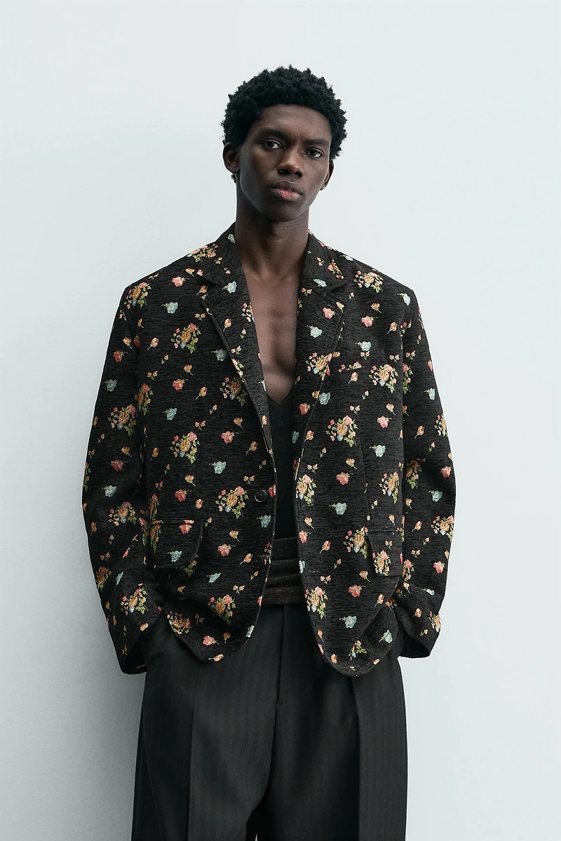 VESTE JACQUARD FLEURS ÉDITION LIMITÉE