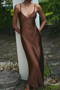 SATIN MIDI DRESS