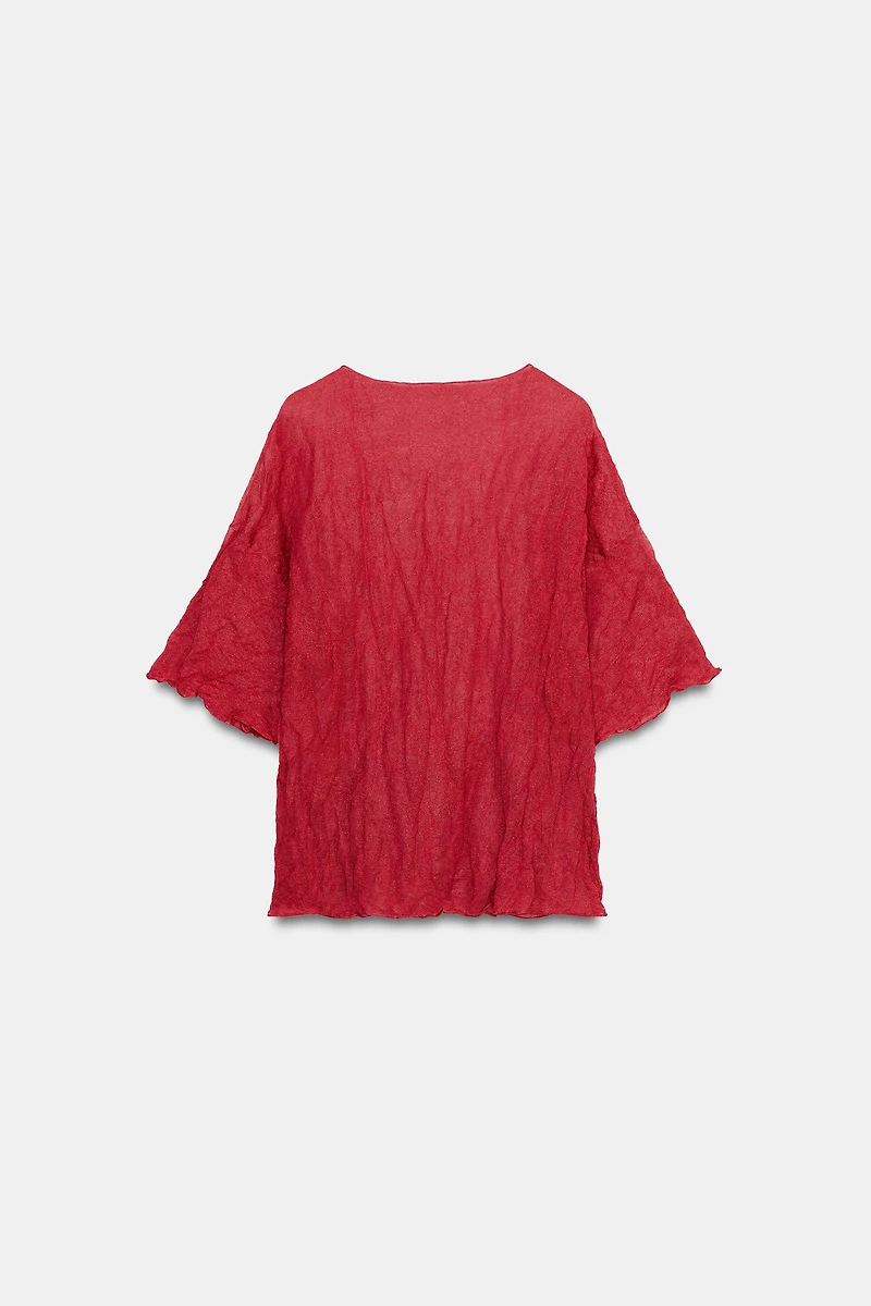 WRINKLED EFFECT KNIT TOP