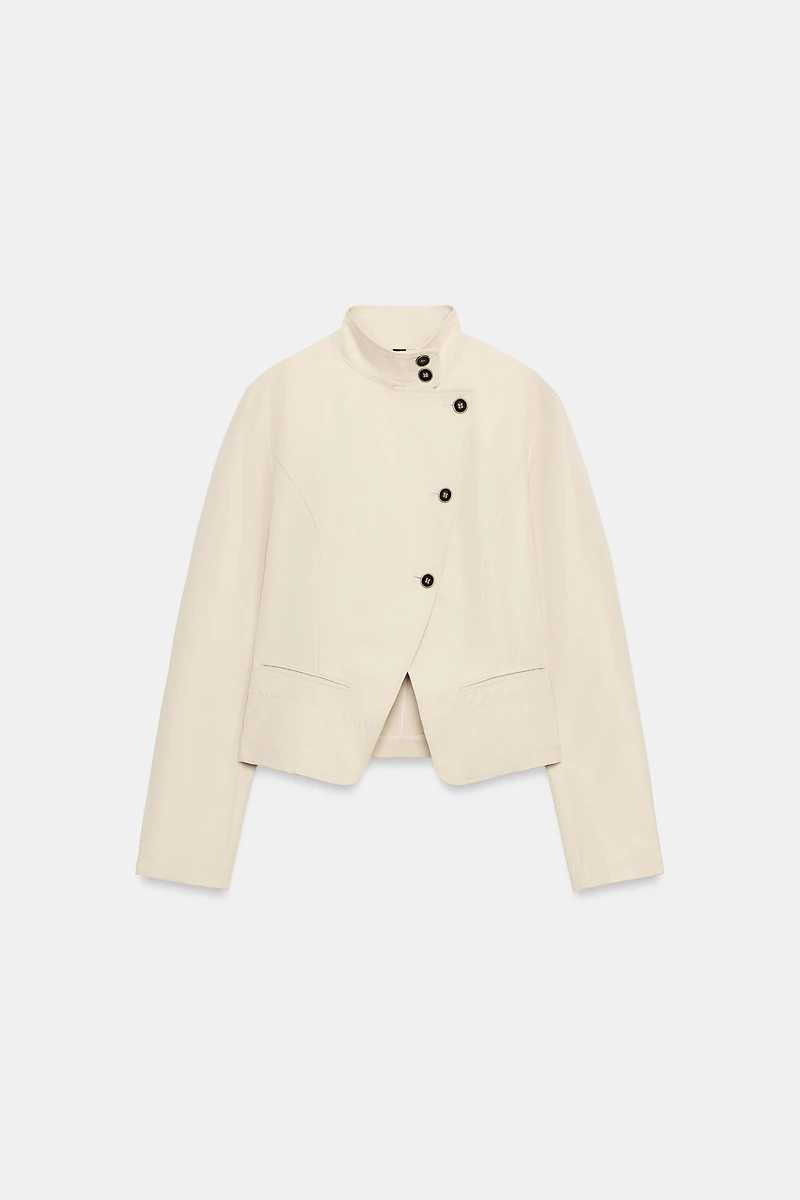 BUTTONED DOUBLE-BREASTED BLAZER