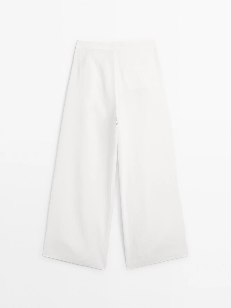 100% linen darted suit trousers