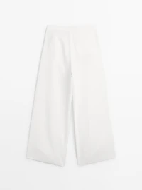100% linen darted suit trousers