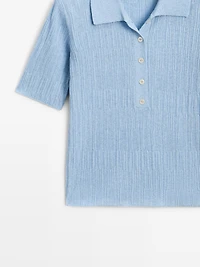 Polo en maille texturée