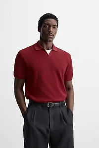 TEXTURED KNIT POLO