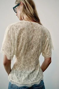 LACE BUTTON TOP