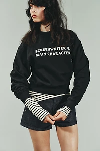 CONTRAST TEXT SWEATSHIRT