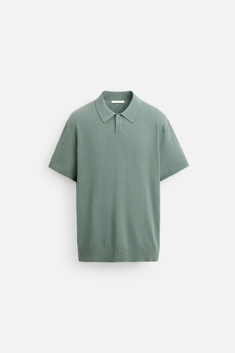 RIB KNIT POLO SHIRT