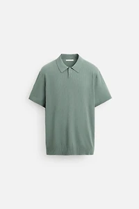 RIB KNIT POLO SHIRT