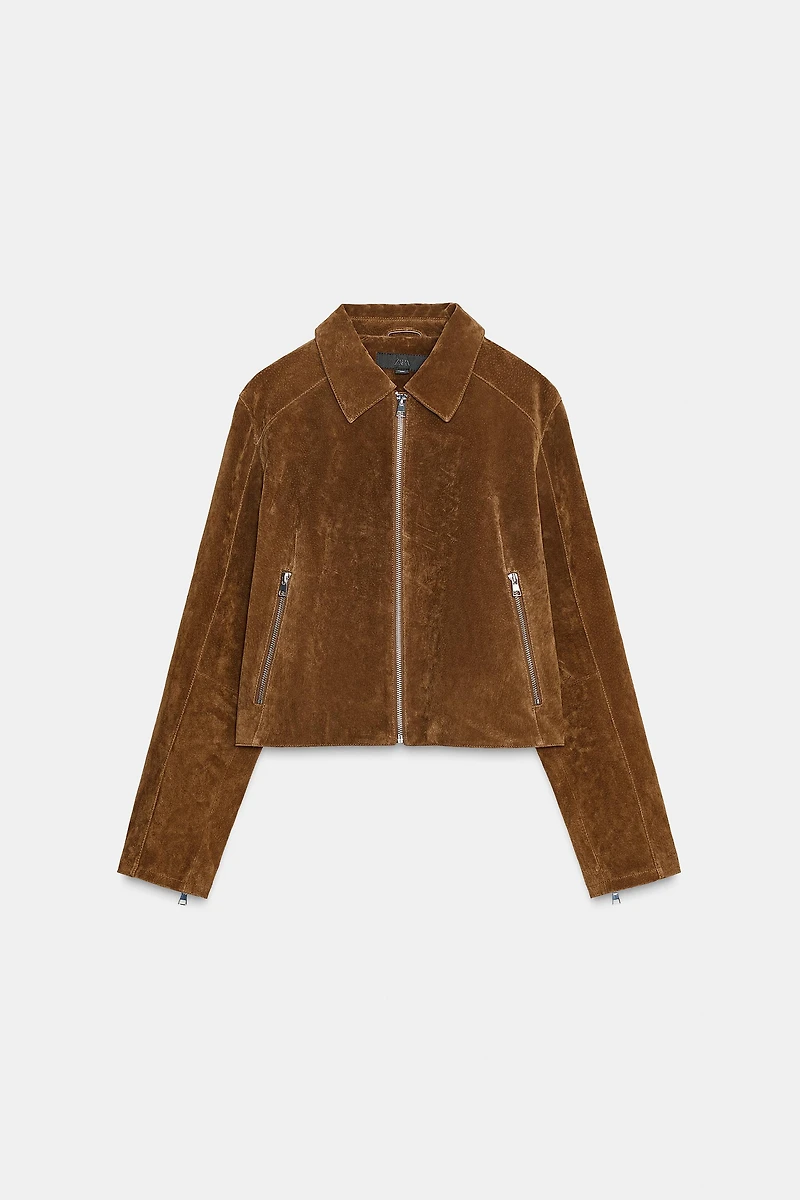 100% LEATHER SHORT JACKET