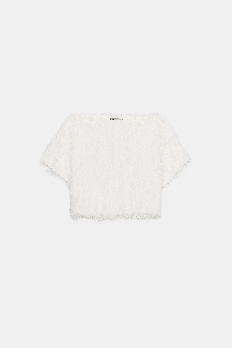 TOP EN MAILLE FRANGES