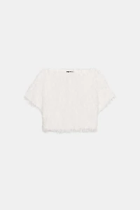 TOP EN MAILLE FRANGES