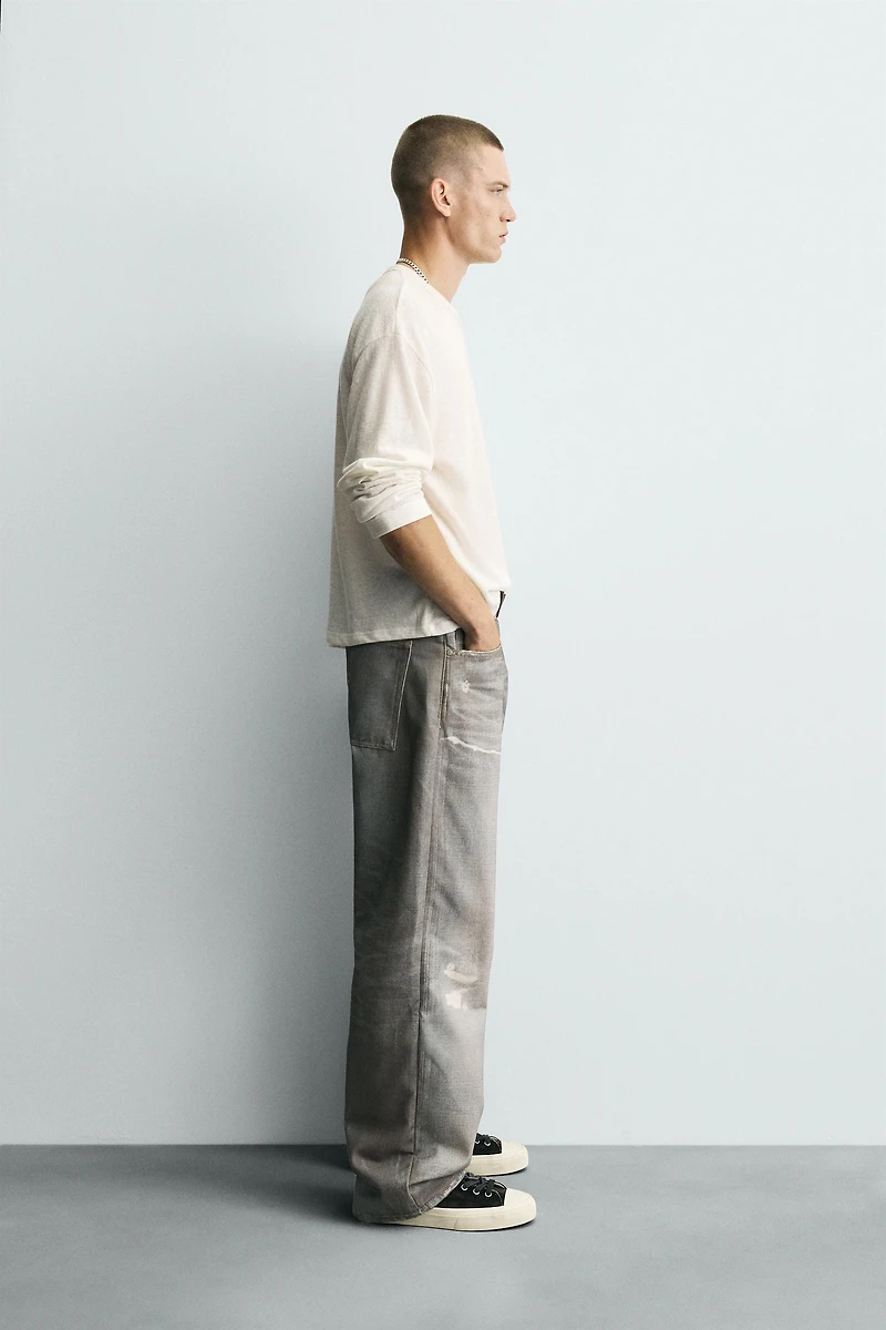 PRINTED BAGGY FIT JEANS