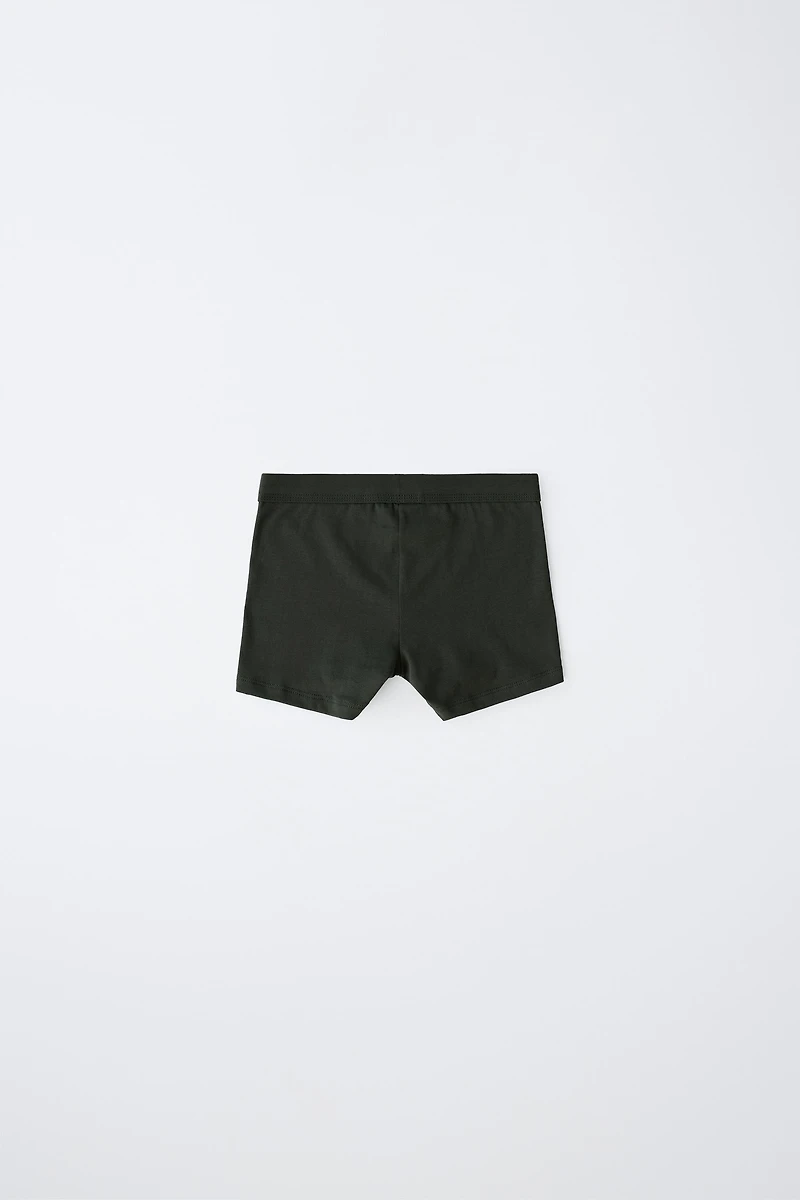 KIDS 6-14 YEARS: PACK OF FIVE STRIPED AND SOLID BOXER BRIEFS