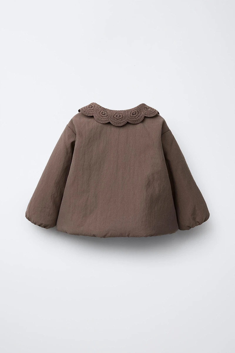 CROCHET COLLAR PADDED JACKET