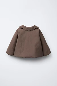 CROCHET COLLAR PADDED JACKET