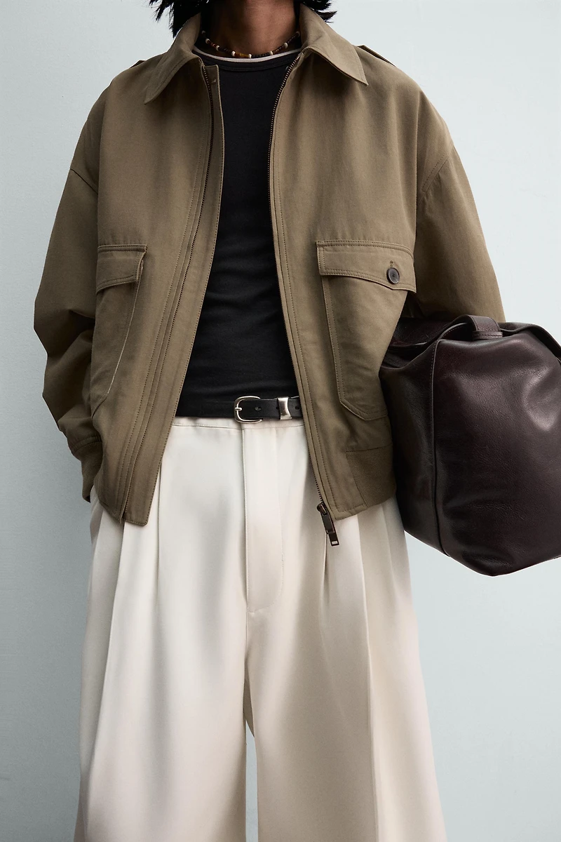 RELAXED FIT VISCOSE-COTTON JACKET
