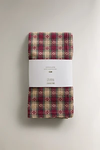 SET OF DYED THREAD CHECK CHRISTMAS NAPKINS (SET OF 2)
