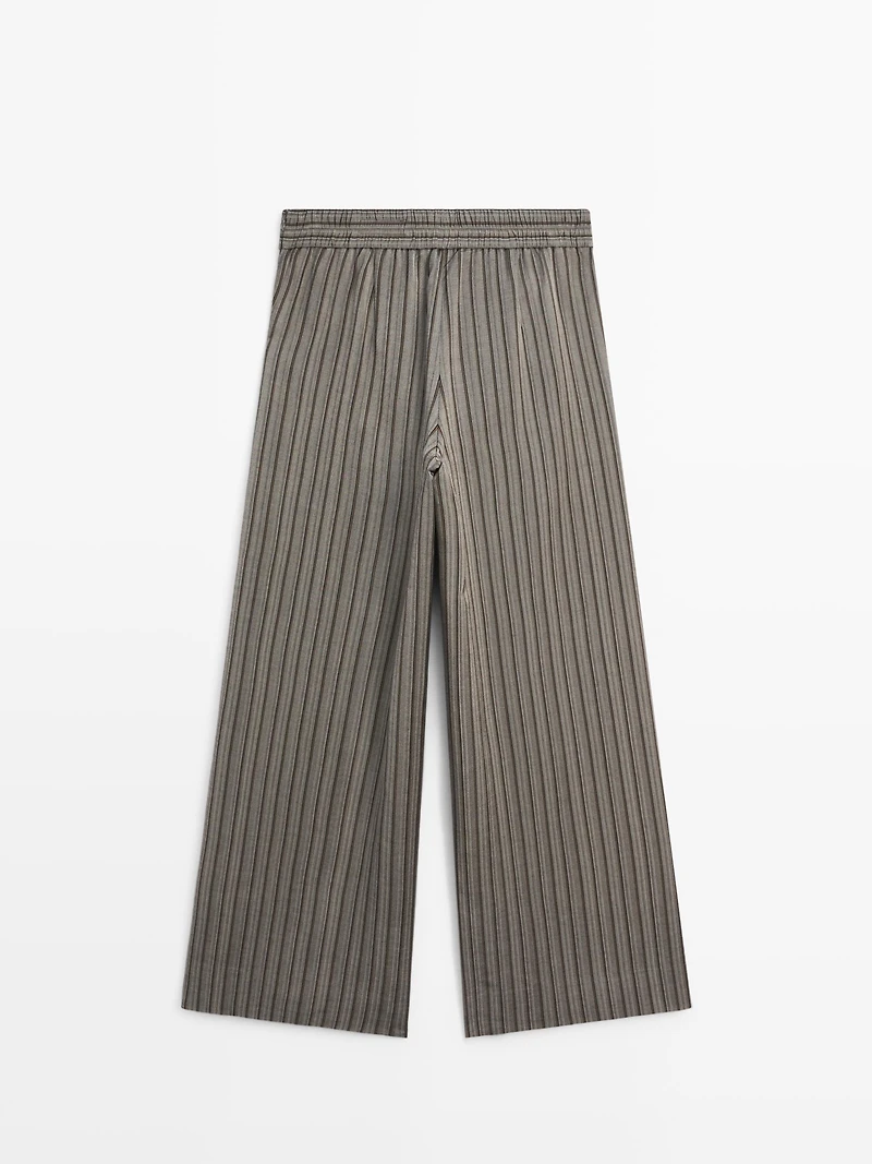 Pantalon large à rayures