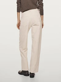 High-waist straight-leg corduroy trousers