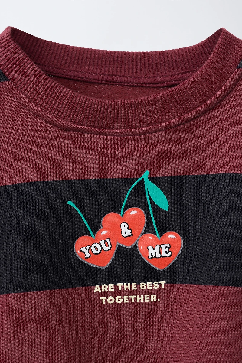 STRIPED CHERRY SWEATSHIRT