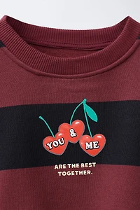 STRIPED CHERRY SWEATSHIRT