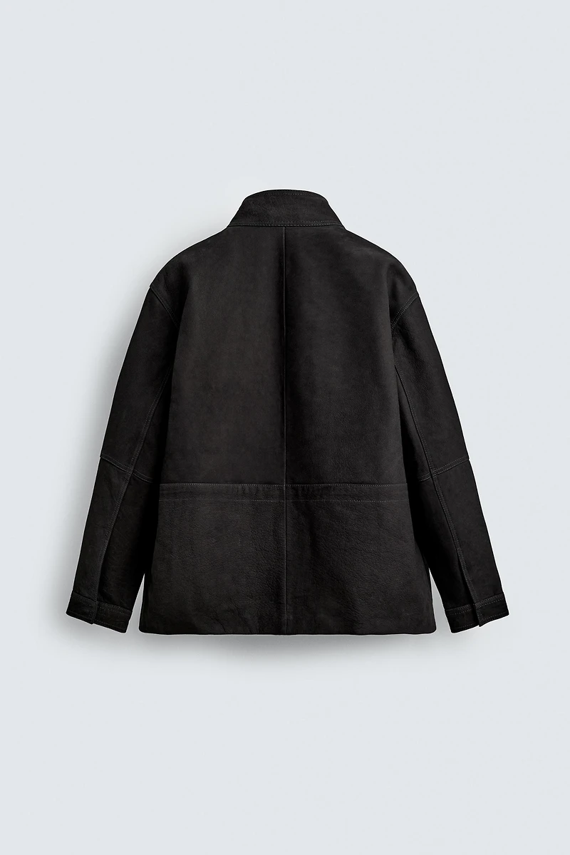 LEATHER RELAXED FIT PARKA