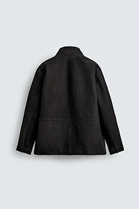 LEATHER RELAXED FIT PARKA