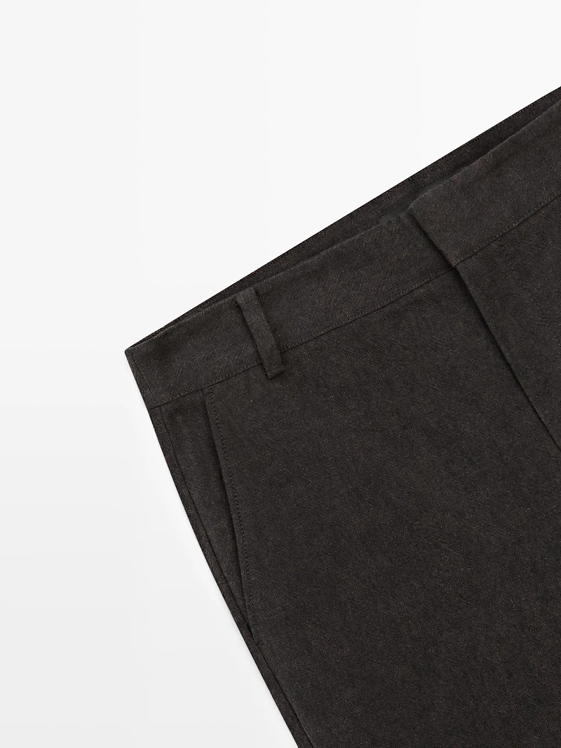 Pantalon slim en lin