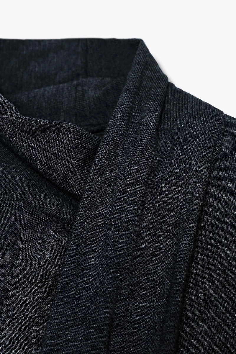 DRAPED FRONT T-SHIRT