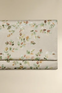 DRAP DE DESSUS SATIN IMPRIMÉ FEUILLES