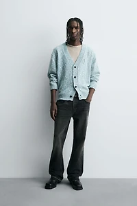 DISTRESSED TWISTED YARN CARDIGAN