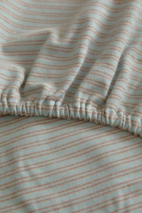 KIDS' STRIPED FLANNEL FITTED SHEET