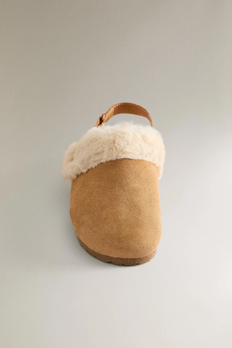 CHILDREN'S WARM LEATHER CLOGS