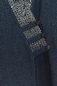 JACQUARD FAUX DENIM KIMONO