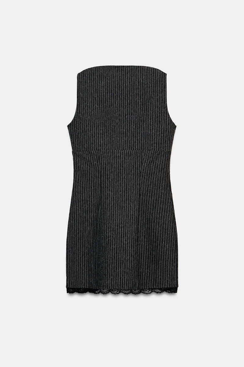 PINSTRIPED SHORT DRESS