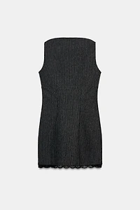 PINSTRIPED SHORT DRESS