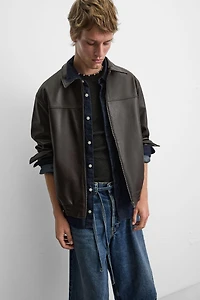 BLOUSON BOMBER MATIÈRE SYNTHÉTIQUE