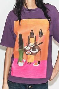MANUJA WALDIA WASHED EFFECT PRINTED T-SHIRT