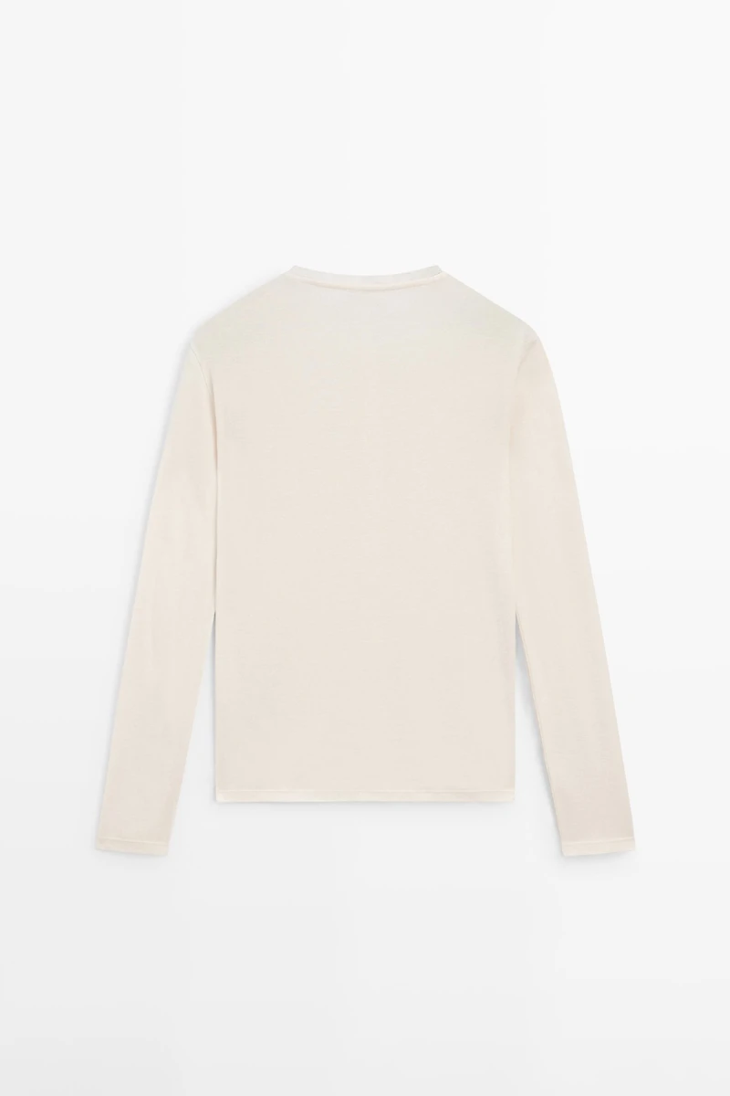 Button-up cotton T-shirt