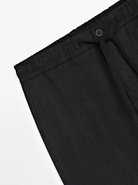 Linen jogger fit trousers