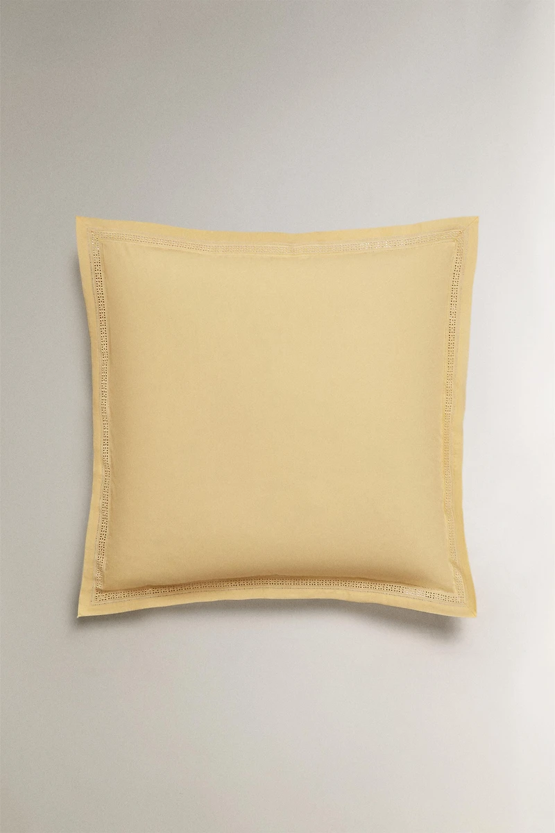 OPENWORK EMBROIDERED PILLOWCASE