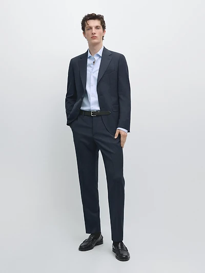 Pantalon de costume en laine froide