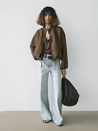 Linen and silk bomber jacket