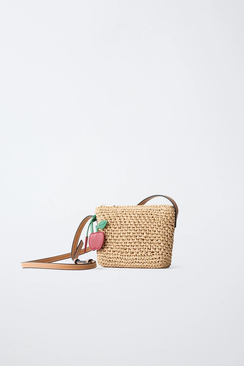 SAC BANDOULIÈRE EN RAFIA CERISES