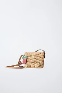 SAC BANDOULIÈRE EN RAFIA CERISES