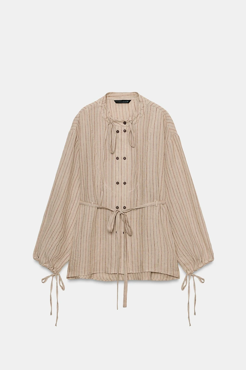 100% LINEN STRIPED SHIRT ZW COLLECTION