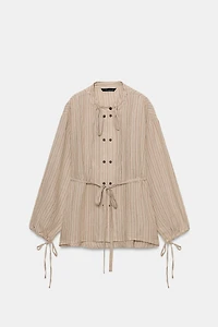 100% LINEN STRIPED SHIRT ZW COLLECTION